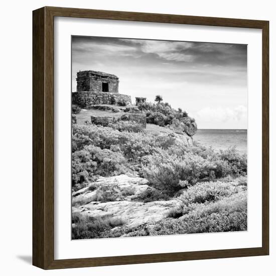 ¡Viva Mexico! Square Collection - Ancient Mayan Fortress in Riviera Maya V - Tulum-Philippe Hugonnard-Framed Photographic Print