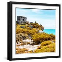 ¡Viva Mexico! Square Collection - Ancient Mayan Fortress in Riviera Maya VI - Tulum-Philippe Hugonnard-Framed Photographic Print