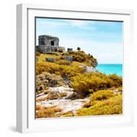 ¡Viva Mexico! Square Collection - Ancient Mayan Fortress in Riviera Maya VI - Tulum-Philippe Hugonnard-Framed Photographic Print