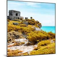 ¡Viva Mexico! Square Collection - Ancient Mayan Fortress in Riviera Maya VI - Tulum-Philippe Hugonnard-Mounted Photographic Print