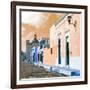 ¡Viva Mexico! Square Collection - Beautiful Colorful Street in Campeche IV-Philippe Hugonnard-Framed Photographic Print