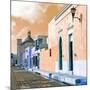 ¡Viva Mexico! Square Collection - Beautiful Colorful Street in Campeche IV-Philippe Hugonnard-Mounted Photographic Print