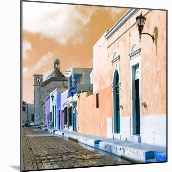 ¡Viva Mexico! Square Collection - Beautiful Colorful Street in Campeche IV-Philippe Hugonnard-Mounted Photographic Print