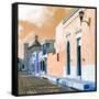 ¡Viva Mexico! Square Collection - Beautiful Colorful Street in Campeche IV-Philippe Hugonnard-Framed Stretched Canvas