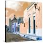 ¡Viva Mexico! Square Collection - Beautiful Colorful Street in Campeche IV-Philippe Hugonnard-Stretched Canvas