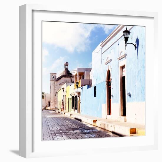 ¡Viva Mexico! Square Collection - Beautiful Colorful Street in Campeche V-Philippe Hugonnard-Framed Photographic Print