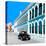 ¡Viva Mexico! Square Collection - Black VW Beetle and Blue Architecture in Campeche-Philippe Hugonnard-Stretched Canvas