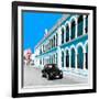 ¡Viva Mexico! Square Collection - Black VW Beetle and Blue Architecture in Campeche-Philippe Hugonnard-Framed Photographic Print