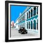 ¡Viva Mexico! Square Collection - Black VW Beetle and Blue Architecture in Campeche-Philippe Hugonnard-Framed Photographic Print