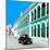 ¡Viva Mexico! Square Collection - Black VW Beetle and Coral Green Architecture in Campeche-Philippe Hugonnard-Mounted Photographic Print