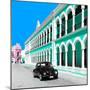 ¡Viva Mexico! Square Collection - Black VW Beetle and Coral Green Architecture in Campeche-Philippe Hugonnard-Mounted Photographic Print