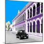 ¡Viva Mexico! Square Collection - Black VW Beetle and Mauve Architecture in Campeche-Philippe Hugonnard-Mounted Photographic Print