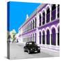 ¡Viva Mexico! Square Collection - Black VW Beetle and Mauve Architecture in Campeche-Philippe Hugonnard-Stretched Canvas