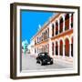 ¡Viva Mexico! Square Collection - Black VW Beetle and Orange Architecture in Campeche-Philippe Hugonnard-Framed Photographic Print