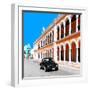 ¡Viva Mexico! Square Collection - Black VW Beetle and Orange Architecture in Campeche-Philippe Hugonnard-Framed Photographic Print