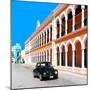 ¡Viva Mexico! Square Collection - Black VW Beetle and Orange Architecture in Campeche-Philippe Hugonnard-Mounted Photographic Print