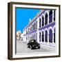 ¡Viva Mexico! Square Collection - Black VW Beetle and Purple Architecture in Campeche-Philippe Hugonnard-Framed Photographic Print