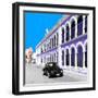 ¡Viva Mexico! Square Collection - Black VW Beetle and Purple Architecture in Campeche-Philippe Hugonnard-Framed Photographic Print