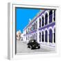 ¡Viva Mexico! Square Collection - Black VW Beetle and Purple Architecture in Campeche-Philippe Hugonnard-Framed Photographic Print