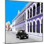 ¡Viva Mexico! Square Collection - Black VW Beetle and Purple Architecture in Campeche-Philippe Hugonnard-Mounted Photographic Print