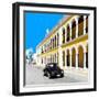¡Viva Mexico! Square Collection - Black VW Beetle and Yellow Architecture in Campeche-Philippe Hugonnard-Framed Photographic Print