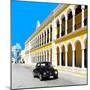 ¡Viva Mexico! Square Collection - Black VW Beetle and Yellow Architecture in Campeche-Philippe Hugonnard-Mounted Photographic Print