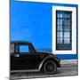 ¡Viva Mexico! Square Collection - Black VW Beetle Car with Dark Blue Street Wall-Philippe Hugonnard-Mounted Photographic Print