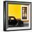 ¡Viva Mexico! Square Collection - Black VW Beetle Car with Gold Street Wall-Philippe Hugonnard-Framed Photographic Print