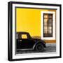 ¡Viva Mexico! Square Collection - Black VW Beetle Car with Gold Street Wall-Philippe Hugonnard-Framed Photographic Print