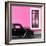 ¡Viva Mexico! Square Collection - Black VW Beetle Car with Hot Pink Street Wall-Philippe Hugonnard-Framed Photographic Print