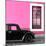 ¡Viva Mexico! Square Collection - Black VW Beetle Car with Hot Pink Street Wall-Philippe Hugonnard-Mounted Photographic Print