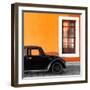 ?Viva Mexico! Square Collection - Black VW Beetle Car with Orange Street Wall-Philippe Hugonnard-Framed Photographic Print