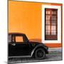 ?Viva Mexico! Square Collection - Black VW Beetle Car with Orange Street Wall-Philippe Hugonnard-Mounted Photographic Print