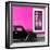 ¡Viva Mexico! Square Collection - Black VW Beetle Car with Pink Street Wall-Philippe Hugonnard-Framed Photographic Print