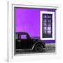 ¡Viva Mexico! Square Collection - Black VW Beetle Car with Purple Street Wall-Philippe Hugonnard-Framed Photographic Print