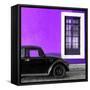 ¡Viva Mexico! Square Collection - Black VW Beetle Car with Purple Street Wall-Philippe Hugonnard-Framed Stretched Canvas