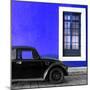 ¡Viva Mexico! Square Collection - Black VW Beetle Car with Royal Blue Street Wall-Philippe Hugonnard-Mounted Photographic Print