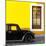 ¡Viva Mexico! Square Collection - Black VW Beetle Car with Yellow Street Wall-Philippe Hugonnard-Mounted Photographic Print