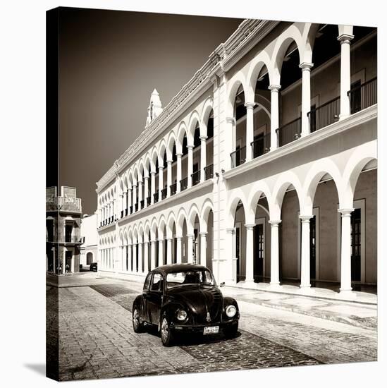 ¡Viva Mexico! Square Collection - Black VW Beetle in Campeche II-Philippe Hugonnard-Stretched Canvas