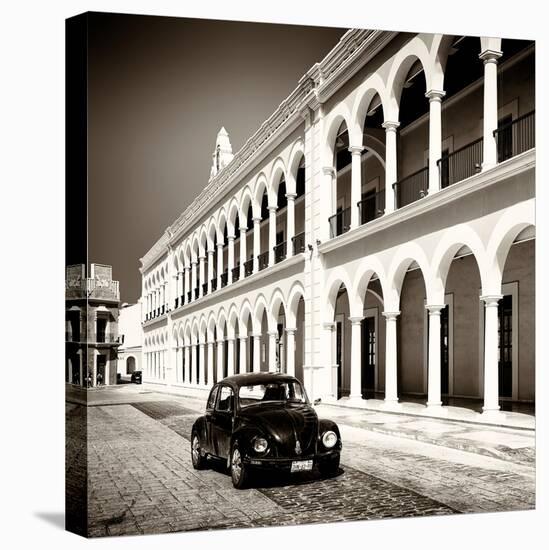 ¡Viva Mexico! Square Collection - Black VW Beetle in Campeche II-Philippe Hugonnard-Stretched Canvas