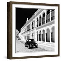 ¡Viva Mexico! Square Collection - Black VW Beetle in Campeche III-Philippe Hugonnard-Framed Photographic Print