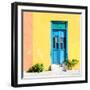 ¡Viva Mexico! Square Collection - Blue Door & Yellow Wall in Campeche-Philippe Hugonnard-Framed Photographic Print