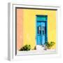 ¡Viva Mexico! Square Collection - Blue Door & Yellow Wall in Campeche-Philippe Hugonnard-Framed Photographic Print