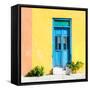 ¡Viva Mexico! Square Collection - Blue Door & Yellow Wall in Campeche-Philippe Hugonnard-Framed Stretched Canvas
