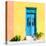 ¡Viva Mexico! Square Collection - Blue Door & Yellow Wall in Campeche-Philippe Hugonnard-Stretched Canvas