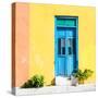 ¡Viva Mexico! Square Collection - Blue Door & Yellow Wall in Campeche-Philippe Hugonnard-Stretched Canvas