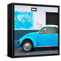 ¡Viva Mexico! Square Collection - Blue VW Beetle Car and American Graffiti-Philippe Hugonnard-Framed Stretched Canvas