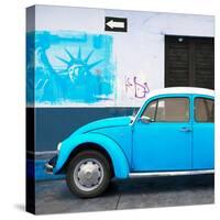 ¡Viva Mexico! Square Collection - Blue VW Beetle Car and American Graffiti-Philippe Hugonnard-Stretched Canvas