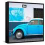 ¡Viva Mexico! Square Collection - Blue VW Beetle Car and American Graffiti-Philippe Hugonnard-Framed Stretched Canvas