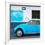 ¡Viva Mexico! Square Collection - Blue VW Beetle Car and American Graffiti-Philippe Hugonnard-Framed Photographic Print